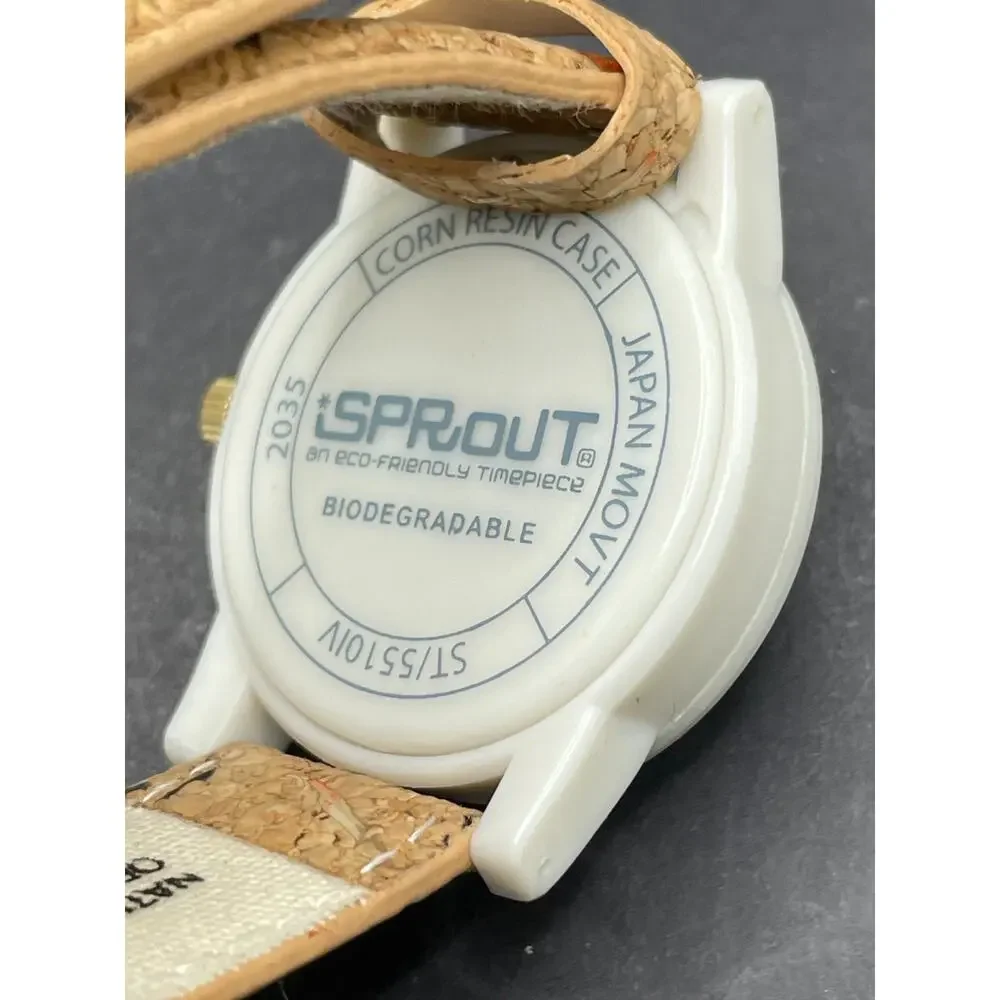 iSPROUT Diamond Corn Resin Case Quartz Watch Lot of 3 White Cork Floral Dial